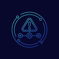 system error or warning icon, linear design vector
