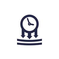 pressure, impact icon with a clock vector