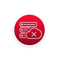 server offline icon with a cloud, line vector