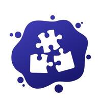 puzzle pieces icon for web vector