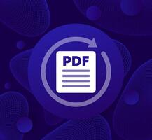 convert to PDF icon for web or apps vector