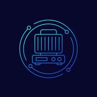 electric grill icon, linear design vector