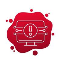system error, warning line icon for web vector