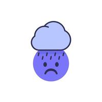 Bad mood icon with a rain cloud vector