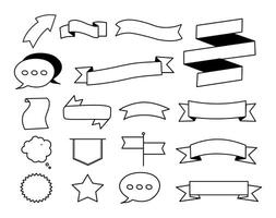 ribbon frame skecth vector