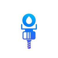 Cutting with water icon, CNC vector