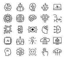 Technology ai decorative, system ai vector