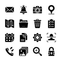 A collection of modern icons representing essential web application tools vector