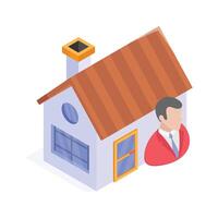 Get this creative icon of property dealer in trendy style vector