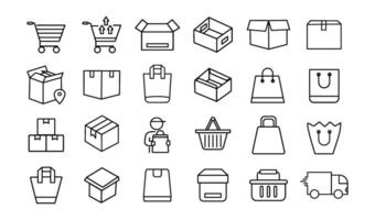 Package box, delivery order vector