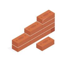 Stack of red bricks symbolizing construction and building materials vector