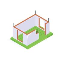 A house framework in progress, symbolizing real estate development vector