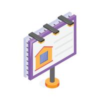 Trendy isometric icon of real estate advertisement in modern style vector