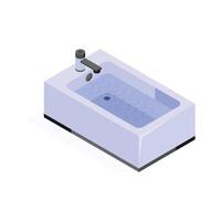 Bathtub unique isometric style icon, ready to use vector