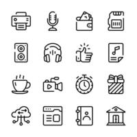 This image displays a collection of icons, representing various digital tools and services vector
