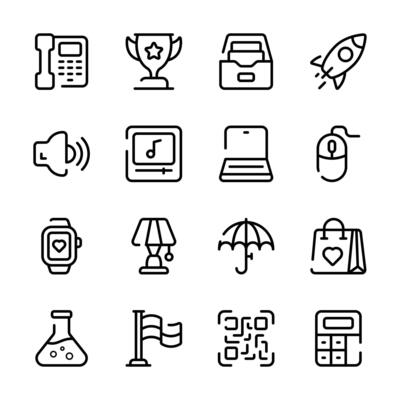 This image features a set of simple icons, ready to use in website and mobile apps