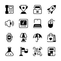 This image features a set of simple icons, ready to use in website and mobile apps vector