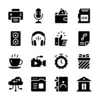 This image displays a collection of icons, representing various digital tools and services vector