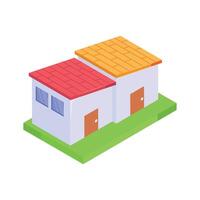 A dual housing unit representing shared residential property vector