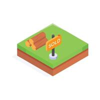 Get this amazing icon of plot for sale in modern style vector