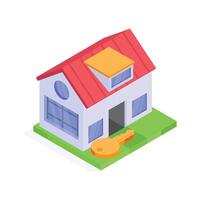 Ready to use isometric icon of house key in modern style vector