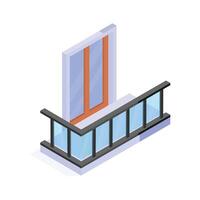 Sleek glass balcony attached to a modern building structure vector