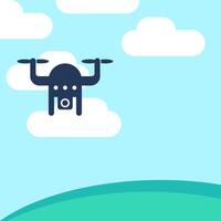 Drone with Camera in sky, illustration vector