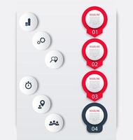 Vertical timeline infographic elements, icons, step labels, illustration vector