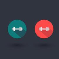 dumbbell, flat icon, illustration vector