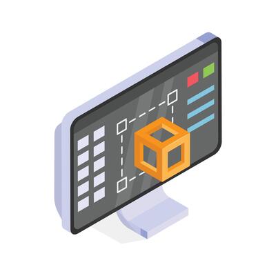 Get this amazing icon of 3d modeling in modern style