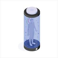 Technology for preserving individuals in a futuristic setup vector