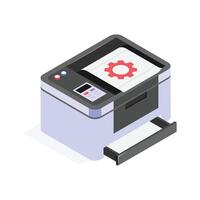 Have a look at this amazing icon of flatbed 3d printer for layered model manufacturing vector