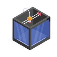 Get this amazing icon of 3d printer in modern isometric style vector