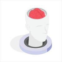 Brain model showcasing mapping for research and diagnostics vector