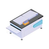 Ctp plate processor machine isometric icon in trendy style vector