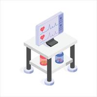 Robot powered system monitoring real time patient vitals and health data vector
