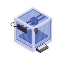 Get this amazing icon of 3d printer in modern isometric style vector