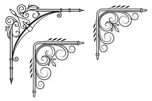 a set of ornamental brackets and brackets vector