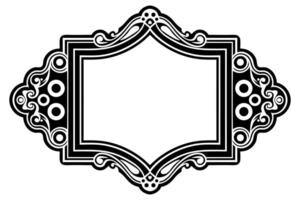 a black and white ornate frame with a white border vector