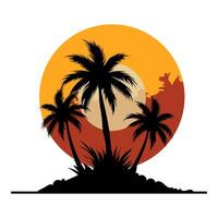 Palm trees vintage element Tshirt Design Illustration vector