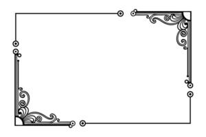 a black and white drawing of a square frame vector