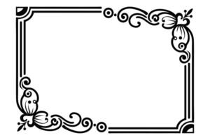 a black and white square frame with a floral design vector