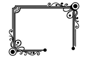 a black and white square frame with swirls and swirls vector