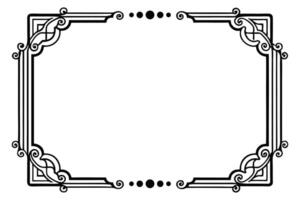 a black and white square frame with a decorative design vector
