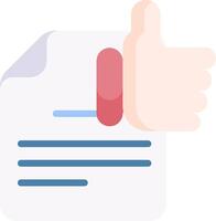 a thumb up icon with a paper document and a thumb vector