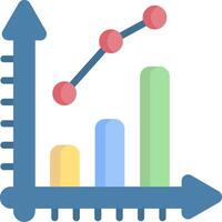 a graph with a bar chart and arrows vector