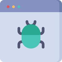 A bug icon on a computer screen vector