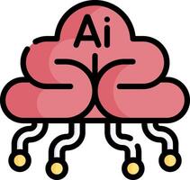 Ai brain icon vector