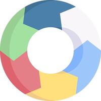 A colorful circular logo with arrows in it vector