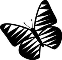 A black and white butterfly on a white background vector